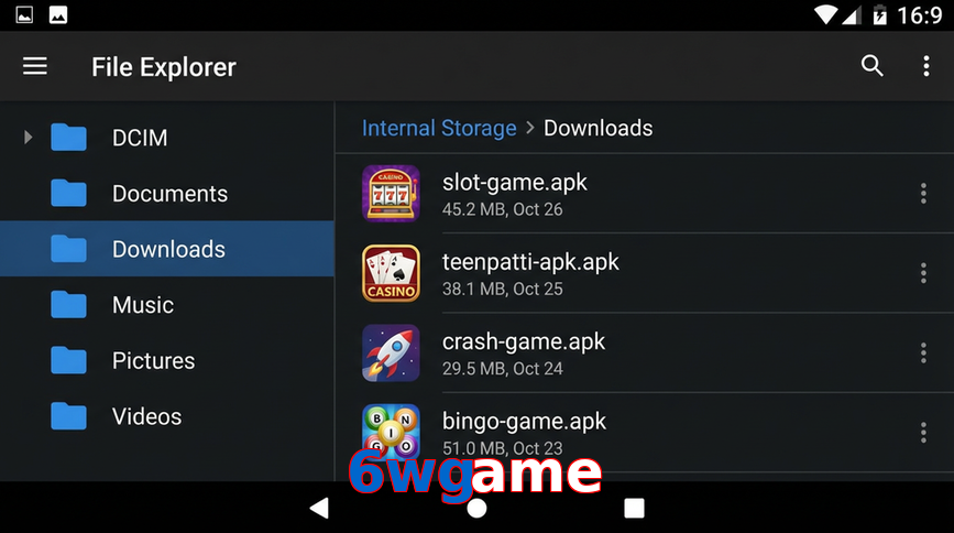 Main screen of 6Wgame gameapk page for PK players